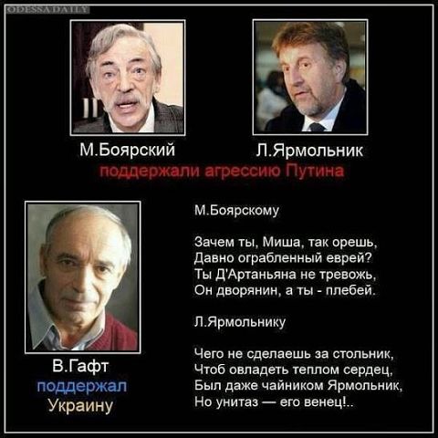 Гафт: не всі в Росії плазують перед Путіним