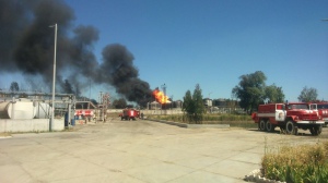 Дым от пожара на нефтебазе теперь идет на Киев