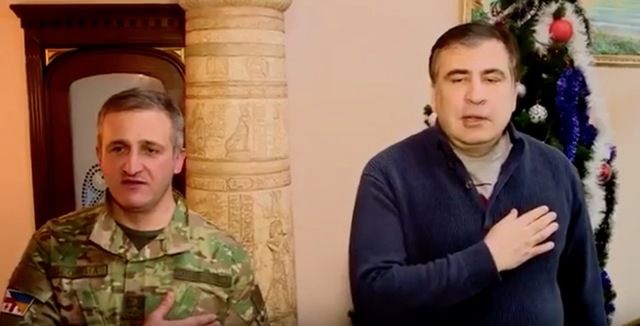 Саакашвили отобедал в Рождество с грузинскими военными