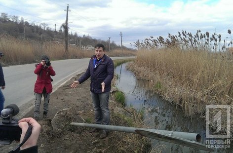 Саакашвили снес знак и открыл проезд на таможню, который минует платный "Евротерминал"