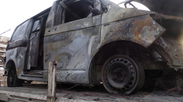 Нападение на инкассаторскую машину: фотографии с места ЧП