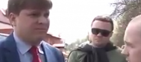 Ветеран АТО дал в морду любителю России (ВИДЕО)