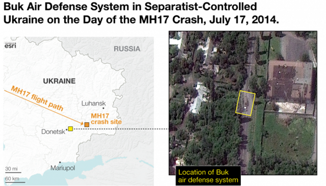 Stratfor опубликовало спутниковый снимок «Бука», сбившего МН17