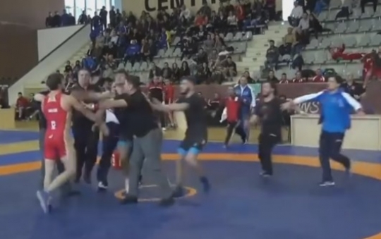 В Румынии поединок российского и грузинского борцов закончился массовой дракой