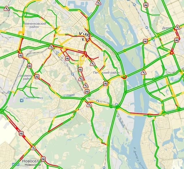 Киев "парализовали" 7-балльные заторы