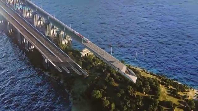 Недостроенный "Крымский мост" с высоты птичьего полета