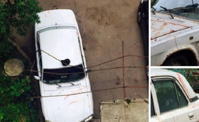 «ДНР»: У жилого дома стоит автомобиль в крови, местные жители напуганы