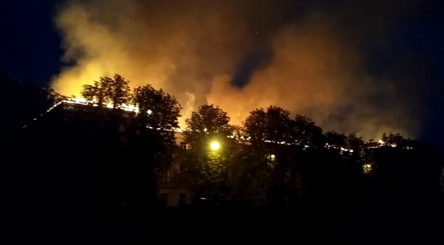 В Харькове горит здание Апелляционного админсуда