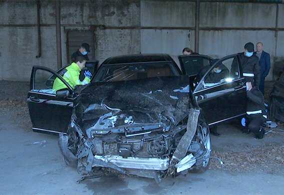 Появилось видео разбитого Mercedes Дыминского