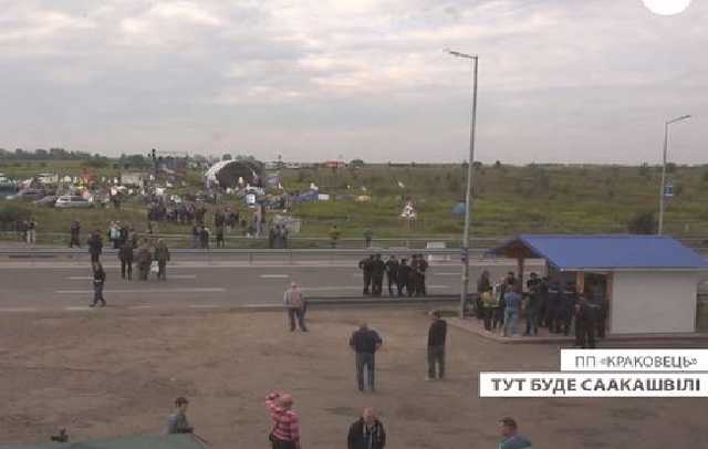 Саакашвили прорывается через границу Украины. Трансляция