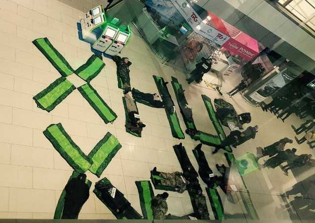 В аэропорту Жуляны соратники Саакашвили установили палатки