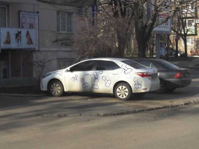 Кабель, изменщик! В Одессе обиженная жена наказала машину бывшего мужа
