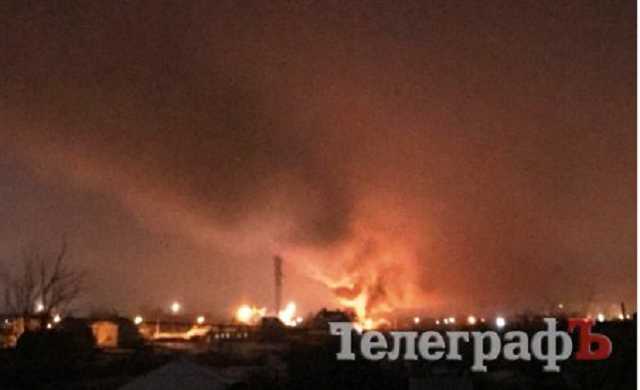 Огромный пожар: в Кременчуге вертолет врезался в телевышку