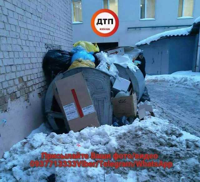 Столичные дворы из-за снега завалены мусором