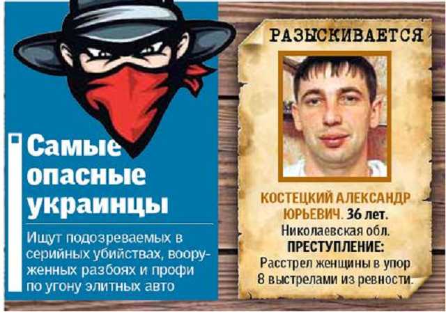 Девять самых опасных преступников, находящихся в розыске в Украине