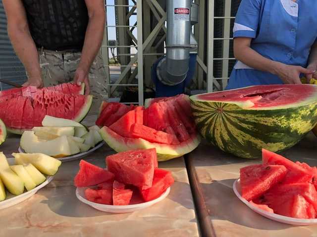 Арбузная баржа. Херсонские "полосатики" уже на пути в Киев