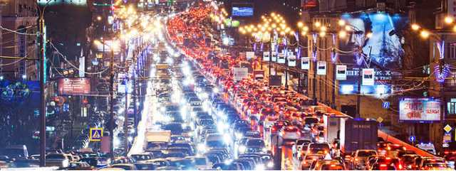 Киев сковали 9-балльные пробки