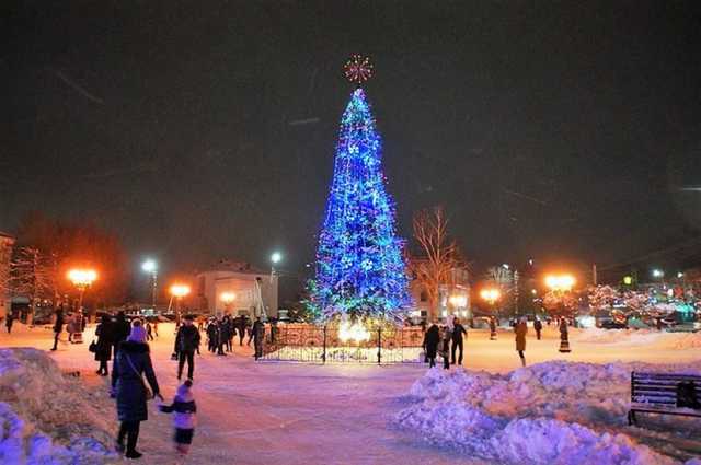 В Борисполе нетрезвый мужчина забрался на главную елку города