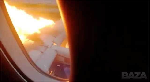Санечка, горим: Появилось видео из пылающего SuperJet
