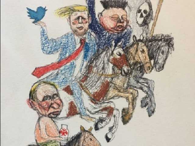 "Всадник Апокалипсиса с кружкой": Путина после саммита в Японии высмеяли едкой карикатурой