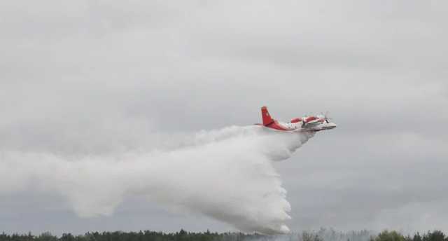 В Киевской области спасатели продолжают тушить лес на площади 11 га, применили авиацию
