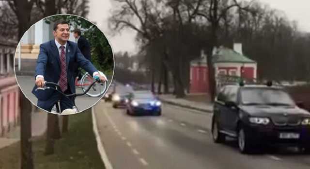 "Ни одного велосипеда": кортеж Зеленского в Эстонии попал на видео