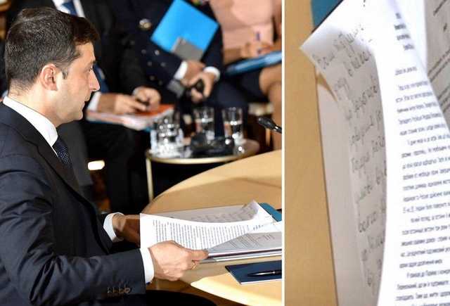 Писал от руки: в сеть попала речь Зеленского на переговорах с Путиным