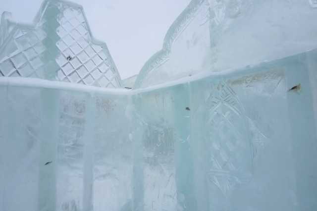 В России ледовый городок построили изо льда с мертвыми рыбами