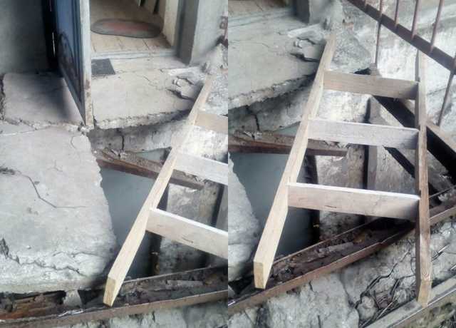 В Днепре под женщиной обвалилась плита подъезда: пострадавшую забрала «скорая»