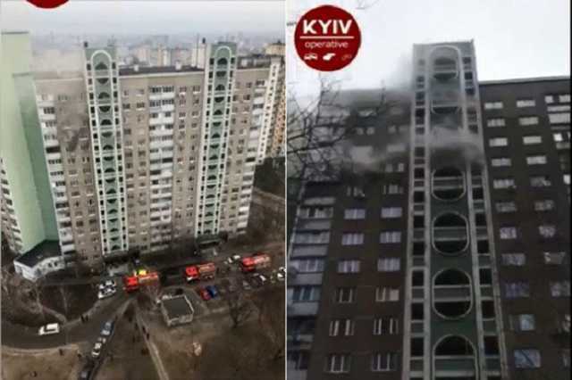 В Киеве вспыхнул масштабный пожар в квартире многоэтажки