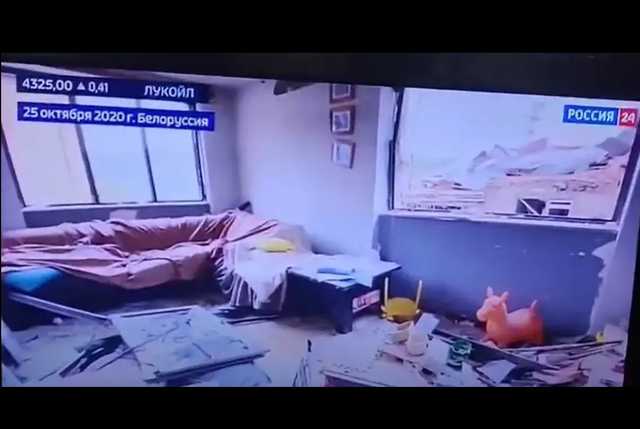 Российские пропагандисты показали кадры разрушений из Карабаха в сюжете о протестах в Беларуси