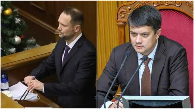 Присяга під крики "Ганьба" і спільні селфі: Разумков прогнав Шкарлета з трибуни Ради
