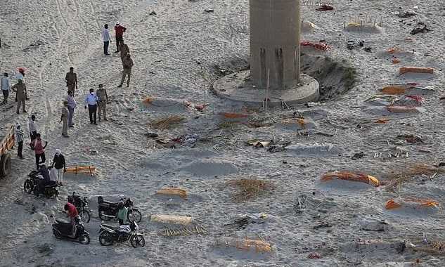 В Индии на берег вынесло десятки тел умерших от коронавируса