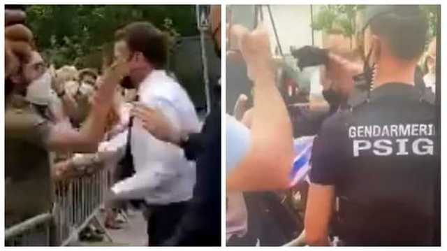 Макрон получил пощечину от неизвестного мужчины во время рабочего визита