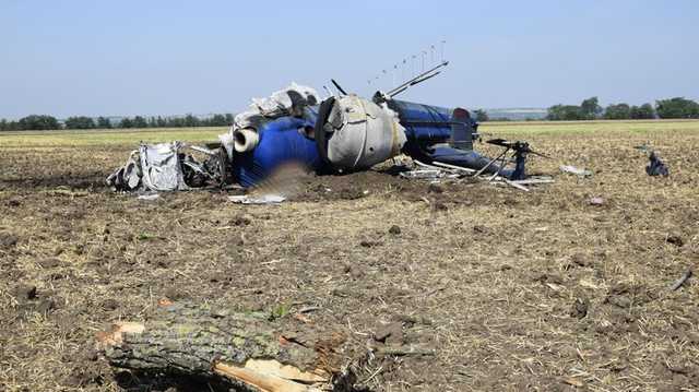 Появилось видео с места крушения вертолета под Николаевом