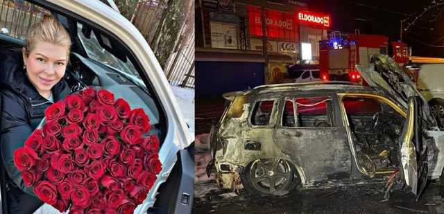 В Кривом Роге сгорело авто известной в городе предпринимательницы