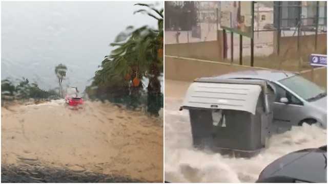 В Испании из-за сильных дождей произошло наводнение, дороги превратились в реки