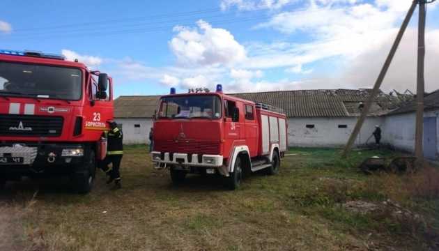 Под Киевом вспыхнул мощный пожар
