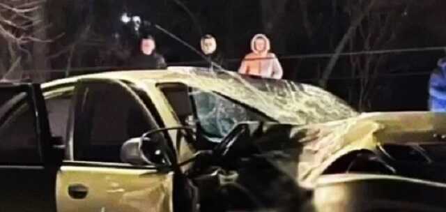 В Запорожье компания пьяных девушек на автомобиле снесла столб