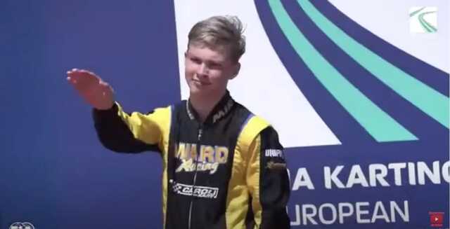 Российский спортсмен отпраздновал победу на ЧЕ по картингу нацистским приветствием