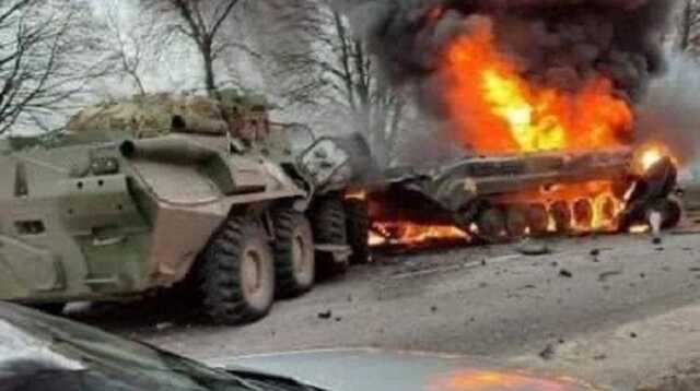 ВСУ сожгли танковую колонну оккупантов на востоке