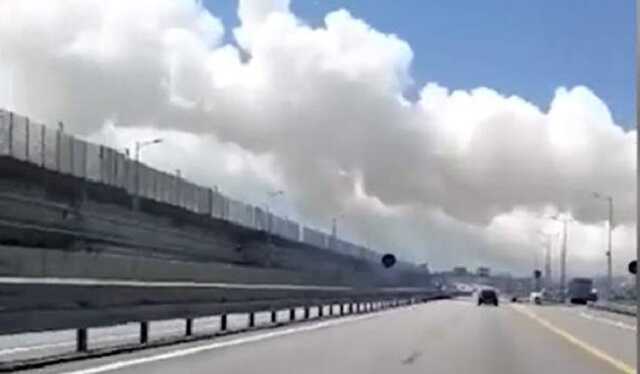 В Сети появилось видео ДТП на Крымском мосту, которое произошло из-за задымления