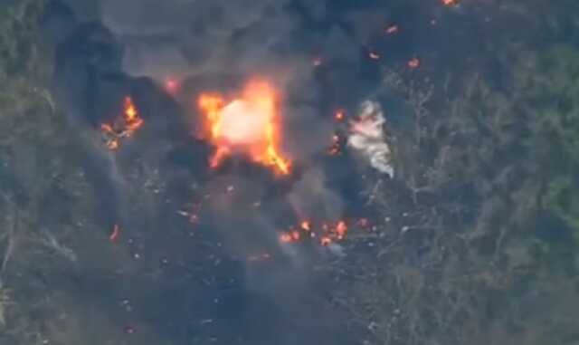 Уничтожение боеприпасов боевиков "ДНР" в Снежном: ВСУ показали видео пожара