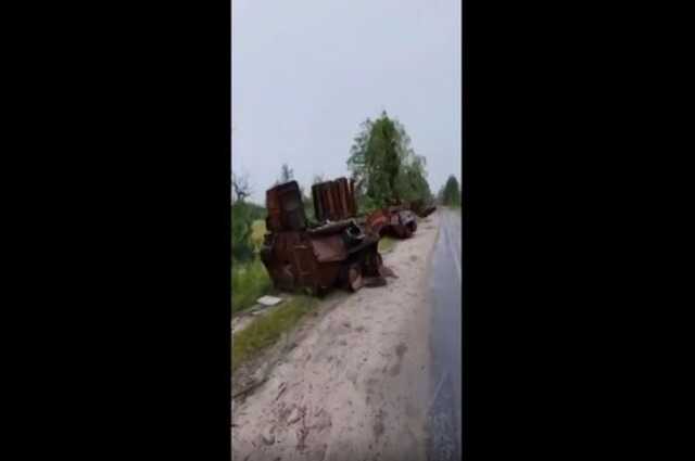 Ранее неизвестная колонна техники российских оккупантов уничтожена под Чернобылем в начале войны