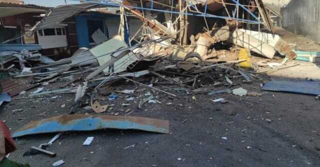 З’явилися фото ранкового обстрілу Бахмута