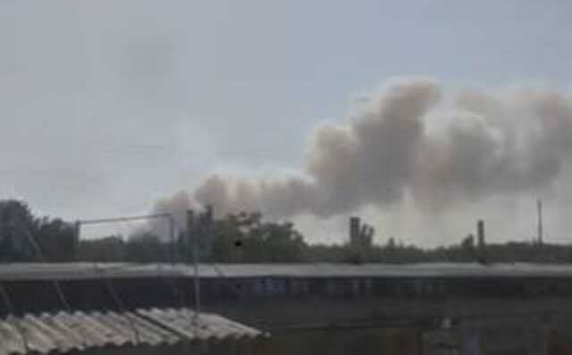 Появилось видео пожара возле Запорожской АЭС