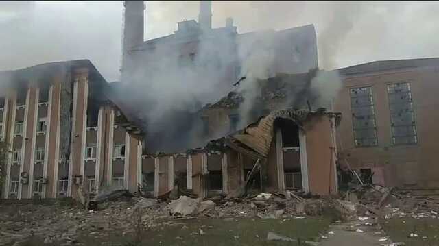 З’явилося відео наслідків "прильоту" на Слов’янську ТЕС