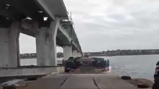 Появилось видео разрушенного Антоновского моста под Херсоном