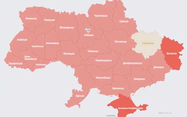 В Україні масштабна повітряна тривога
