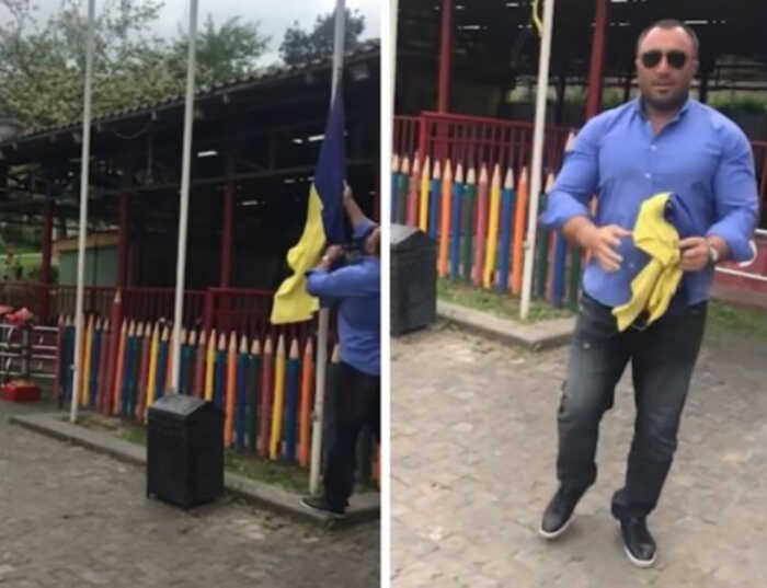 В центральном парке Тбилиси мужчина сорвал флаг Украины: реакция посольства